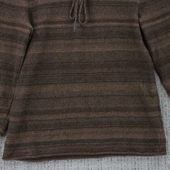 LRL Lauren Jeans Co Sweater Womens Medium M Brown Striped Long Sleeve V Neck - Picture 4 of 9
